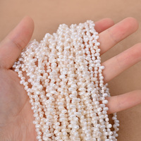 Perles de culture d'eau douce naturelles blanches AA de 4-5 mm, forme riz, trou décentré, perles lâches pour la fabrication de colliers et bracelets DIY