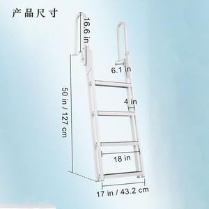 Passerelle industrielle en aluminium pour usage marin avec double main courante de sécurité et conception de quai rabattable pour <span class=keywords><strong>escalier</strong></span> extérieur <span class=keywords><strong>piscine</strong></span>/lac - Product Image 4