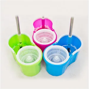 Handle Removable Spin Dry Magic Wash Mop Water Flat Cleaning Hands Free Mop With Detachable Bucket