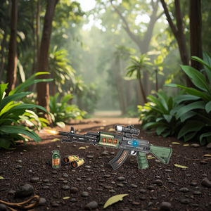 Pistola de Juguete Eléctrica Telescópica AK47 para Niños con Sonido, Luz, Vibración, Mochila, Telescopio y <span class=keywords><strong>Granada</strong></span>, Material Plástico Resistente - Product Image 4