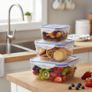 Container de Alimentos Quadrado Personalizável, Ecológico e Portátil, em PP Transparente, à Prova de Vazamentos, Caixa de Almoço Bento - Product Image 1