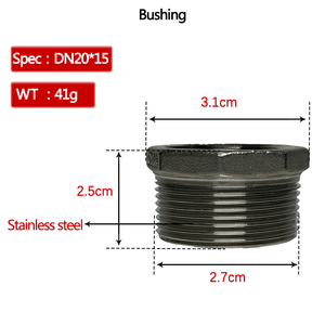 SS304 thép không gỉ End Cap cắm phụ kiện DN8/15/25/50 với chủ đề bên ngoài Brass/gang/đồng hàn kết nối 16 mét Kích thước - Product Image 5
