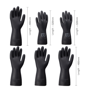 قفازات عمل مقاومة للمواد الكيميائية من النيوبرين، قفازات واقية سوداء مخصصة من النيوبرين - Product Image 2