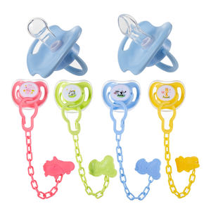 Vente en gros de sucettes apaisantes personnalisées en silicone sans bisphénol A, <span class=keywords><strong>avec</strong></span> housses anti-poussière et chaînes anti-chute - Product Image 1