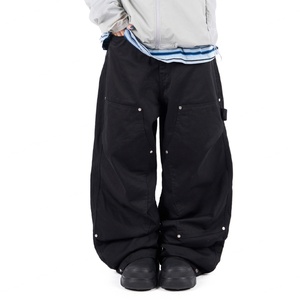 Wholesale Custom Logo Faded Washed Double Knee <b>Men's</b> <b>Pants</b> 100% Cotton High Quality Canvas Loose Classic <b>Men's</b> <b>Carpenter</b> <b>Pants</b> - Product Image 4