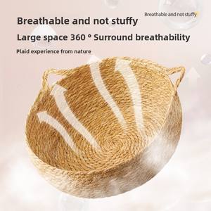 Maßgefertigtes Ganzjahres-<span class=keywords><strong>Rattan</strong></span>-Katzenbett Kratzmatte Gewebt Atmungsaktiv Einfarbig Abnehmbar Waschbar 100% Baumwollfüllung Karton - Product Image 2