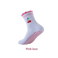 Chaussettes de yoga WJN pour femmes avec design à volants, logo brodé, antidérapantes, en coton respirant et absorbant l'humidité