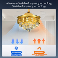 Ventilateur de plafond LED moderne de luxe avec lumière, lumière réglable à 6 vitesses, moteur DC, montage en surface, ventilateur de plafond pour salon