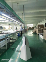 Kiosque numérique LCD à double face de 43 pouces, sur pied, en verre, affichage numérique transparent, signalisation, centre commercial, éducation