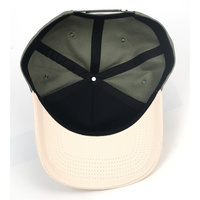Casquette structurée 5 panneaux de haute qualité avec patch en cuir personnalisé et visière incurvée en tissu de coton