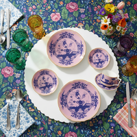 Service de table vintage violet Chinoiserie en porcelaine fine, assiette de présentation florale en céramique, tasse à café et bol en porcelaine pour hôtel
