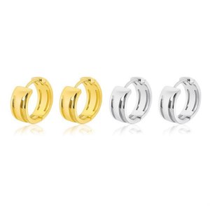 Boucles d'oreilles créoles en or, argent et acier inoxydable, 6 mm, 12 paires, bijoux tendance - Product Image 2