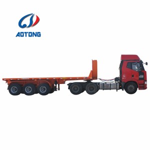 20ft & 40ft phía sau thủy lực phẳng Dump tipper vật liệu thép phẳng giường Dumper vận chuyển Container xe tải bán Trailer - Product Image 1