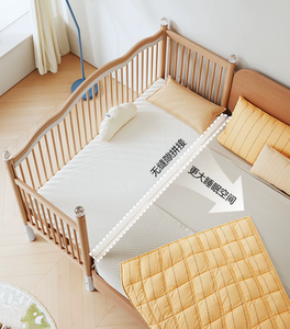 Cuna Multifuncional para Bebés, Cuna Colegiada <span class=keywords><strong>de</strong></span> <span class=keywords><strong>Madera</strong></span> Maciza con Barandilla para Bebés y Niños Pequeños - Product Image 1