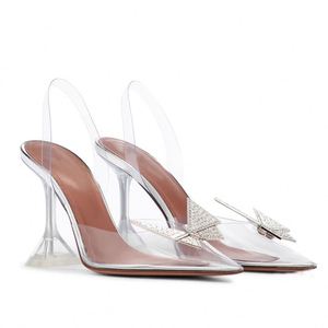 Escarpins transparents papillon en cristal pour femme, chaussures de bureau en gelée, sandales d'été à talons hauts, chaussures de mariée pour femme - Product Image 6