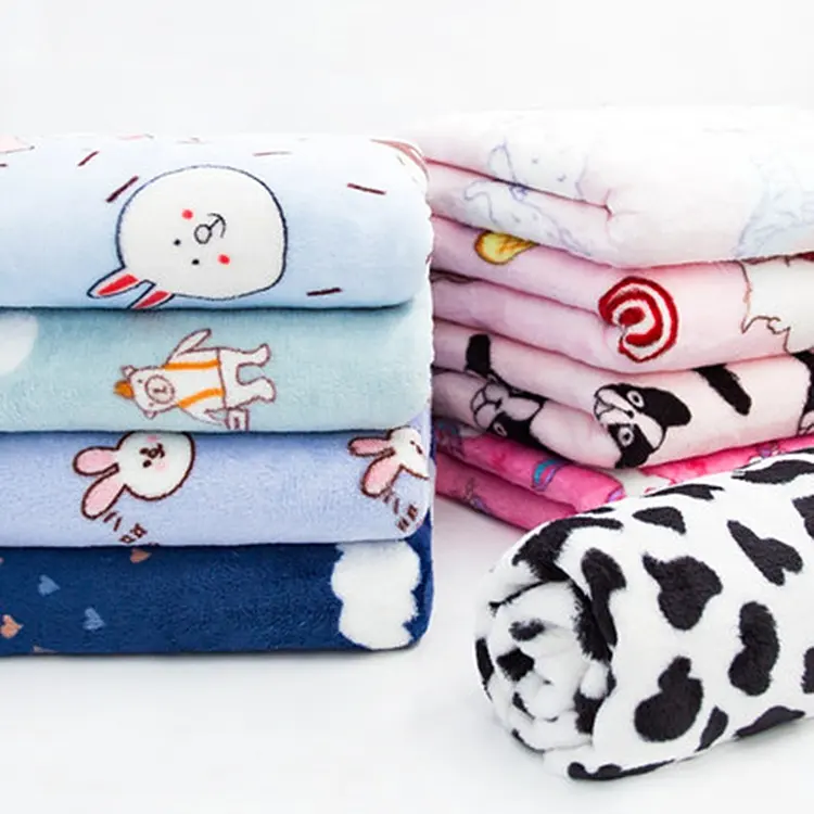 Özel süper yumuşak % 100% Polyester çift taraflı flanel polar kumaş battaniye bebek pijama astar yatak ev tekstili