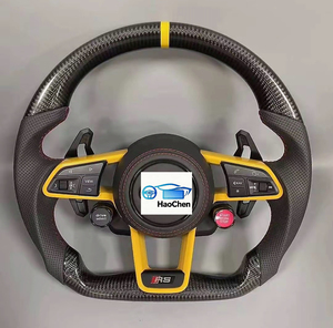 Volant de direction de type D modifié haut de gamme, mélange carbone sec et grain de bois, multifonction, chauffant, remplacement pour Audi <span class=keywords><strong>RS</strong></span> <span class=keywords><strong>Line</strong></span> - Product Image 1
