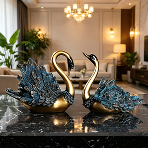 <span class=keywords><strong>D</strong></span>écorations créatives en résine en forme de cygne, style européen et américain, élégantes, pour porte-bouteilles, meubles de maison et meubles TV, cadeau - Product Image 2