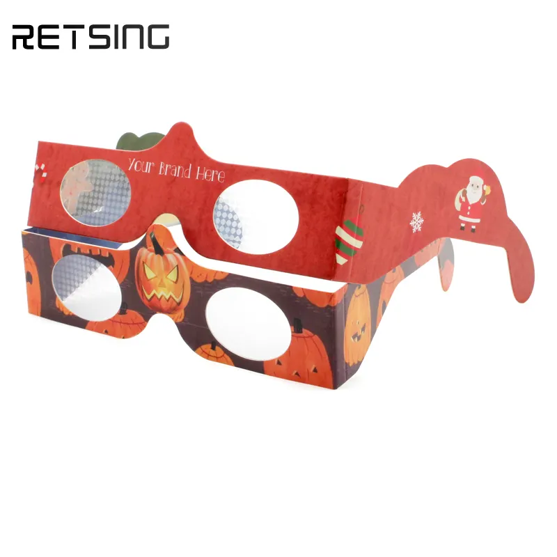 แว่นตากระดาษเลี้ยวเบนฮาโลวีนหัวใจดาว,ปรับแต่งแว่นตาตะแกรงเลี้ยวเบนแว่นตาปาร์ตี้เทศกาล