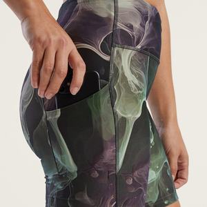 Pantalones Cortos Deportivos de Camuflaje Negro para Hombre y Mujer, Tallas Grandes, Elásticos, de Cintura Alta con Bolsillos, para Entrenamiento y Running - Product Image 3