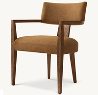 Chaise de salle à manger RH Padua au design italien, structure en chêne américain, revêtement en lin - Portable, légère, personnalisable pour appartement, villa