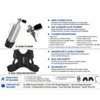 Système d'air comprimé d'urgence portable pour plongée sous-marine WMD 2L, ensemble complet avec régulateur et sac à dos