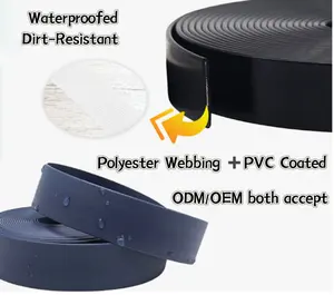 حقيبة أمتعة من أقمشة شبكية مطلية بـ PVC بحجم 25 مم ولون مخصص ناعمة مقاومة للماء بشريط لاصق لحمل الأمتعة على الكتف
