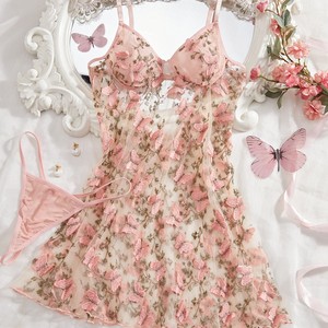 chinese dress ladies Widow Sheer Floral Lace Teddy Dress