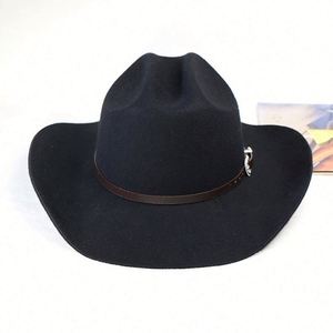 Sombrero de Vaquero de Lujo OEM ODM con Cinturón de Cuero y Fieltro 100% Lana, Estilo Americano Occidental, Diseño Liso para Fiestas y Viajes - Product Image 4