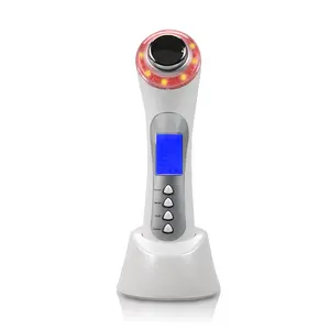 Multifunctional Beauty Instrument Ultrasonic Vibrating Facial Massager Red Light Therapy Face Skin Care Products