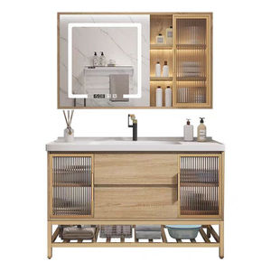Wood color bathroom <b>cabinet</b> floor-standing waterproof washstand hand basin <b>cabinet</b> - Product Image 4