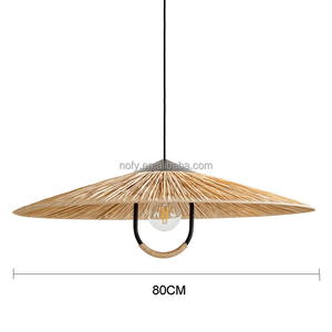 Lampe suspendue en paille de style vintage, décoration d'intérieur, salon, café, hôtel, lustre rustique, grande taille - Product Image 1