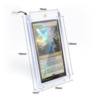 Étui de protection pour cartes à collectionner, en acrylique transparent, porte-cartes de baseball avec emplacement pour étiquette, pochettes rigides pour cartes, petite boîte de rangement robuste