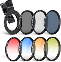 Kit de filtres à clipser NEEWER 67 mm pour téléphone et appareil photo, CPL ND32 et filtre étoile, 4 filtres couleur avec anneau adaptateur, clip pour objectif de téléphone