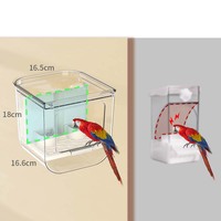 Cage à oiseaux décorative personnalisée avec porte-oiseaux en acrylique plastique et mangeoire