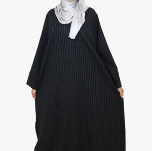 Venta al por Mayor de Abayas Musulmanas Modestas para Mujer, Vestidos Largos Maxi de Ramadán con Rayas, Kaftán de Dubái, Ropa Islámica Árabe para las Cuatro Estaciones - Product Image 3