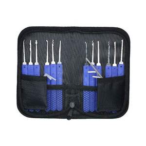 Ensemble d'outils de serrurier anti-rouille essentiel HUANYU Déverrouillage par empreinte digitale avec 3 <span class=keywords><strong>cadenas</strong></span> transparents Boîte noire et bleue - Product Image 4