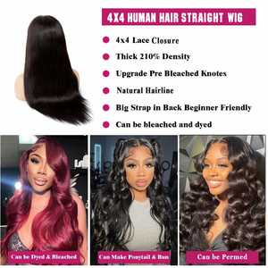 วิกผมแท้แบบเต็มศีรษะ 4x4 Raw HD วิกผมเวียดนามแท้ ความหนาแน่น 180% 250% ผมตรง ผมหยิก ผมอินเดีย ผมบราซิล ผมเวอร์จินแท้ - Product Image 3