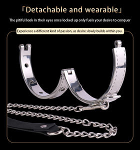 Le plus nouveau collier d'arc de <span class=keywords><strong>Bondage</strong></span> réglable pour le collier fétiche d'acier inoxydable de débutant avec des jouets fétichistes de jeu de rôle soumis de Couple de cloche - Product Image 5