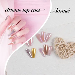 Gương Chrome Top và cơ sở Coat Nail bột Holographic sắc tố