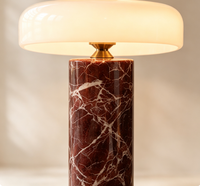 Lampe de table en marbre violet naturel vintage, lampe de bureau, éclairage décoratif, lampe en pierre pour café, salon, décoration intérieure