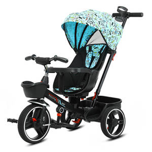 Tricycle pour enfants, poussette à 3 roues, tricycle pour bébé à 3 roues avec <span class=keywords><strong>abri</strong></span> de pluie, pliable, tricycle pour bébé 4 en 1 - Product Image 4