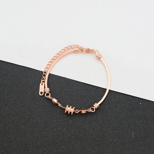 2026 Popular Niche Design <b>Rose</b> <b>Gold</b> Geometric Chain Bracelet Light Luxury Women's Copper Bracelets Trendy Jewelry Wholesale - Product Image 5