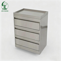 Chariot de Salon en Acier Inoxydable Jincheng avec 4 Tiroirs, Meuble de Rangement Mobile pour Coiffure, Porte-Gobelet, Armoire à Outils de Coiffure Mobile