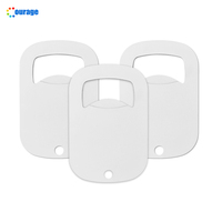 Mini ouvre-bouteille de sublimation enduit de blanc avec trou pour porte-clés
