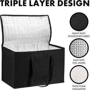 Vente en gros chaude grande capacité sac isotherme réutilisable sac thermos personnalisé étanche sac d'isolation alimentaire Logo modèle de motif géométrique - Product Image 4