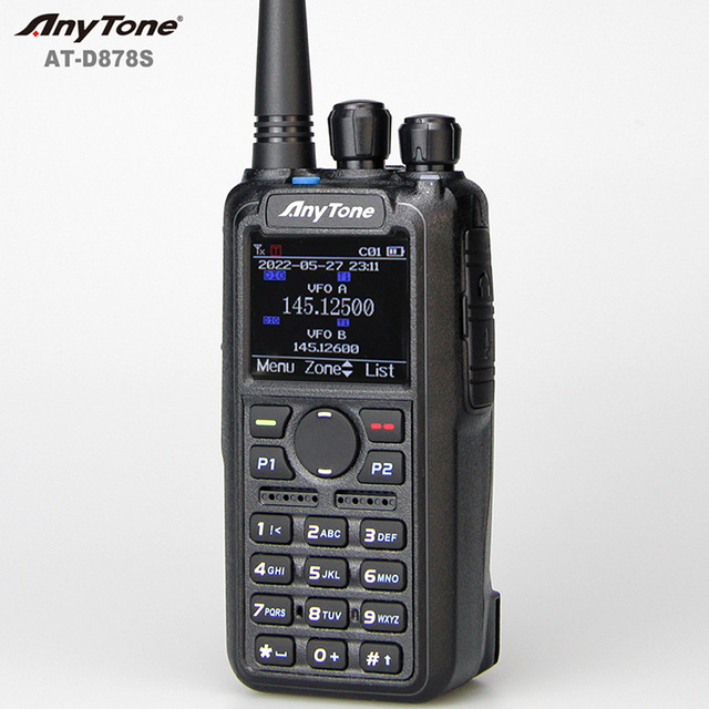 Anytone AT-D878S Digital Portable Radio Walkie Talkie AES 256 Encryption Professional 2 Way Radio 10W Turbo IPX4 Water Resistant