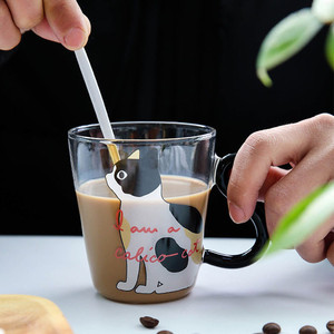 Schattige Kat Vorm Glazen Koffiemok Cartoon Kat Beker Met Staarthandvat Hoge Borosilicaat Thee Melk Glazen Beker - Product Image 3