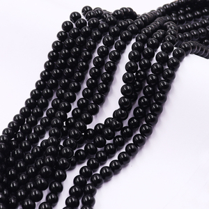 8mm 32inches Length Solid Color <strong>Black</strong> Glass <strong>Loose</strong> <strong>Beads</strong> Non-Fading Jewelry Making Crafting Supplies-Durable High Bulk Wholesale - Product Image 3