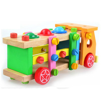 Zhiqu enfants démontage écrou jouet éducatif en bois frapper boule vis voiture jouets